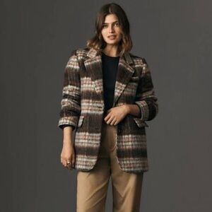 Maeve Brushed Plaid Blazer
